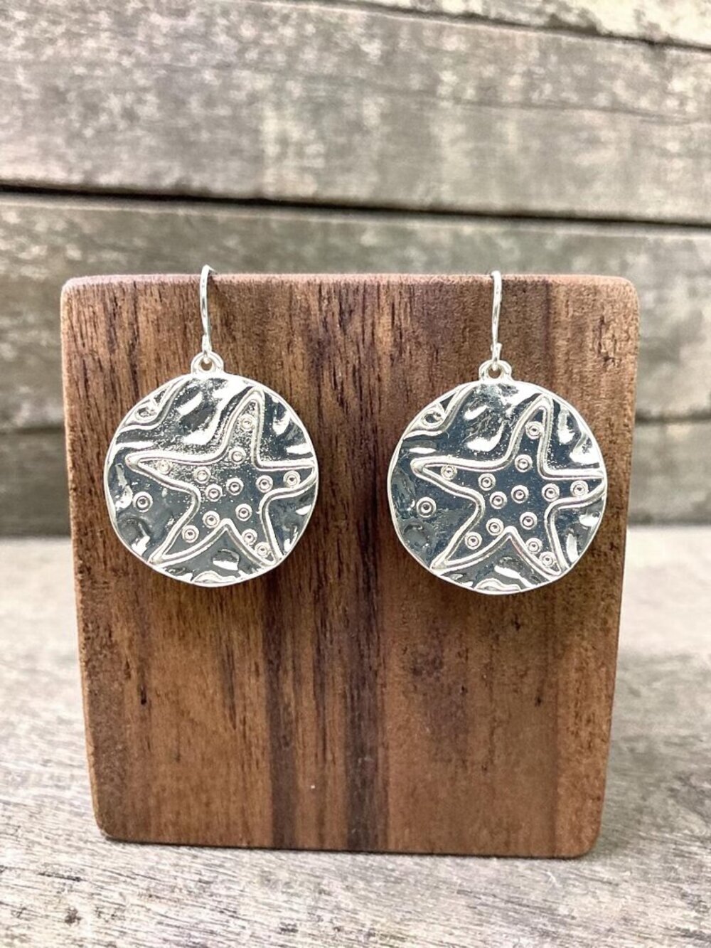 Silver Starfish Drop Earrings - Picture 6 of 6